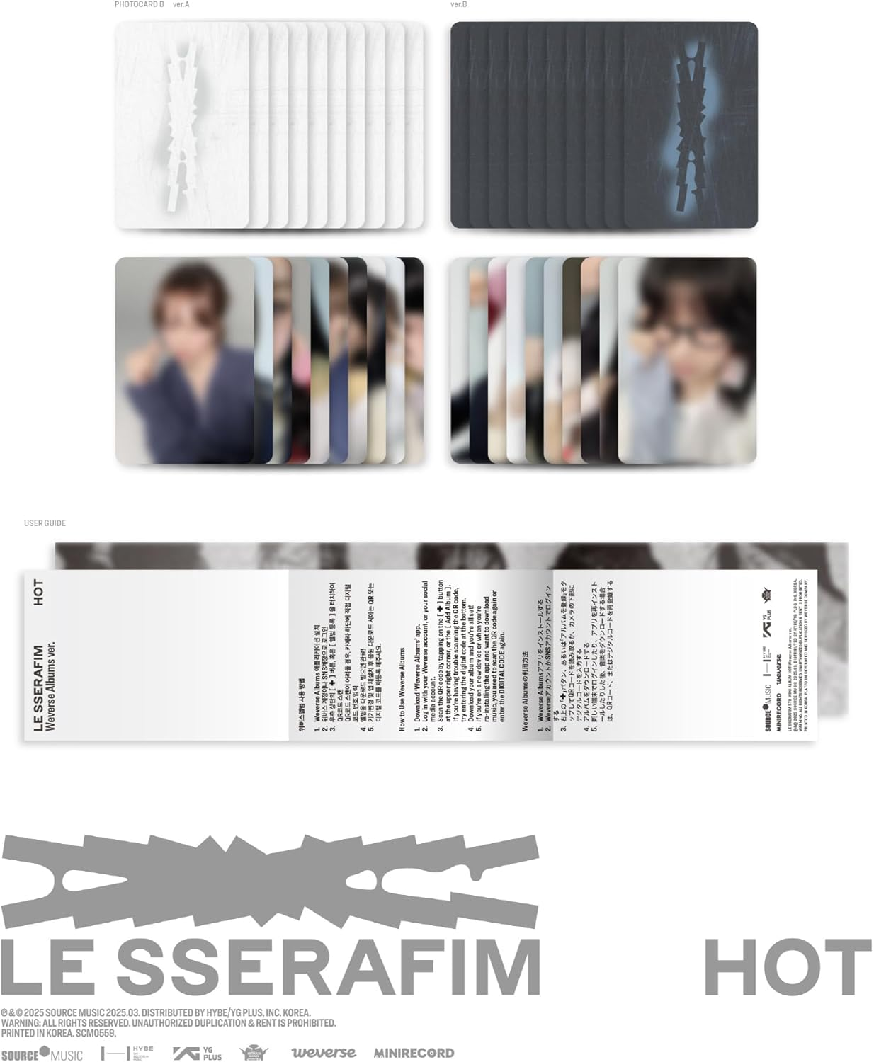 LE SSERAFIM HOT 5Th Mini Album Weverse Albums Random Version Outbox+5P Photocard A+5P Photocard B+1Ea User Guide+Tracking Sealed LSFM LE SSERAPHIM image number 2