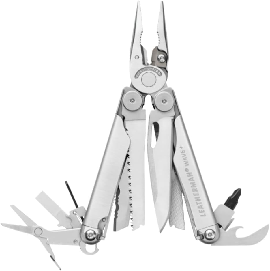 LEATHERMAN, Wave plus Multitool with Premium Replaceable Wire Cutters, Spring-Action Scissors and Nylon Sheath, Stainless Steel image number 2