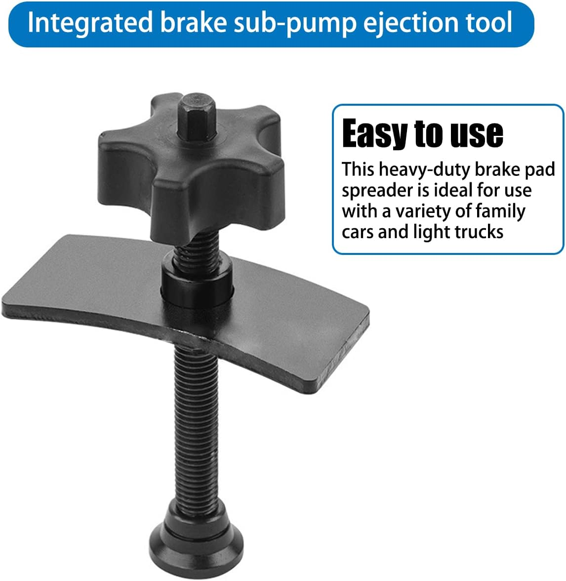 AUCELI Disc Brake Pad Spreader, Swivel Disc Brake Pad Separator Tool with Comfort Tightening Knob, Carbon Steel Piston Brake Caliper Compression Tool for Precise Even Compression, Car Accessories image number 2