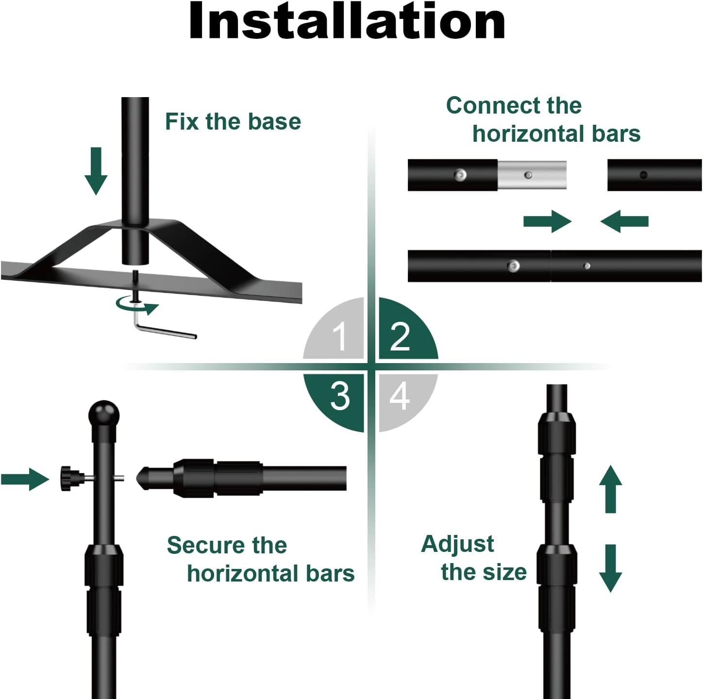 Ruikca Backdrop Banner Stand, 10X8Ft Adjustable Heavy-Duty Photo Studio Background Stand, with 4 Spring Clips, 2 Sandbags, and Carrying Bag, for Weddings, Parties, Photo Shoots, Trade Shows image number 4