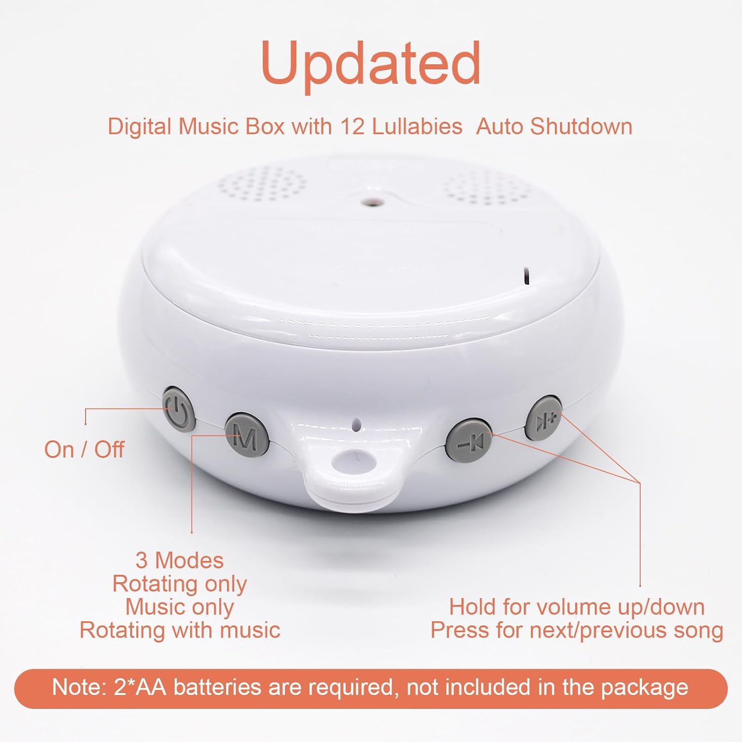 Upgraded Blublu Park Musical Mobile for Crib, Baby Crib Mobile with Hanging Rotating Toys Woodland Nursery Decor for Newborn Baby Boys Girls, Digital Music Box with 3 Modes, 12 Lullabies (Pink) image number 5