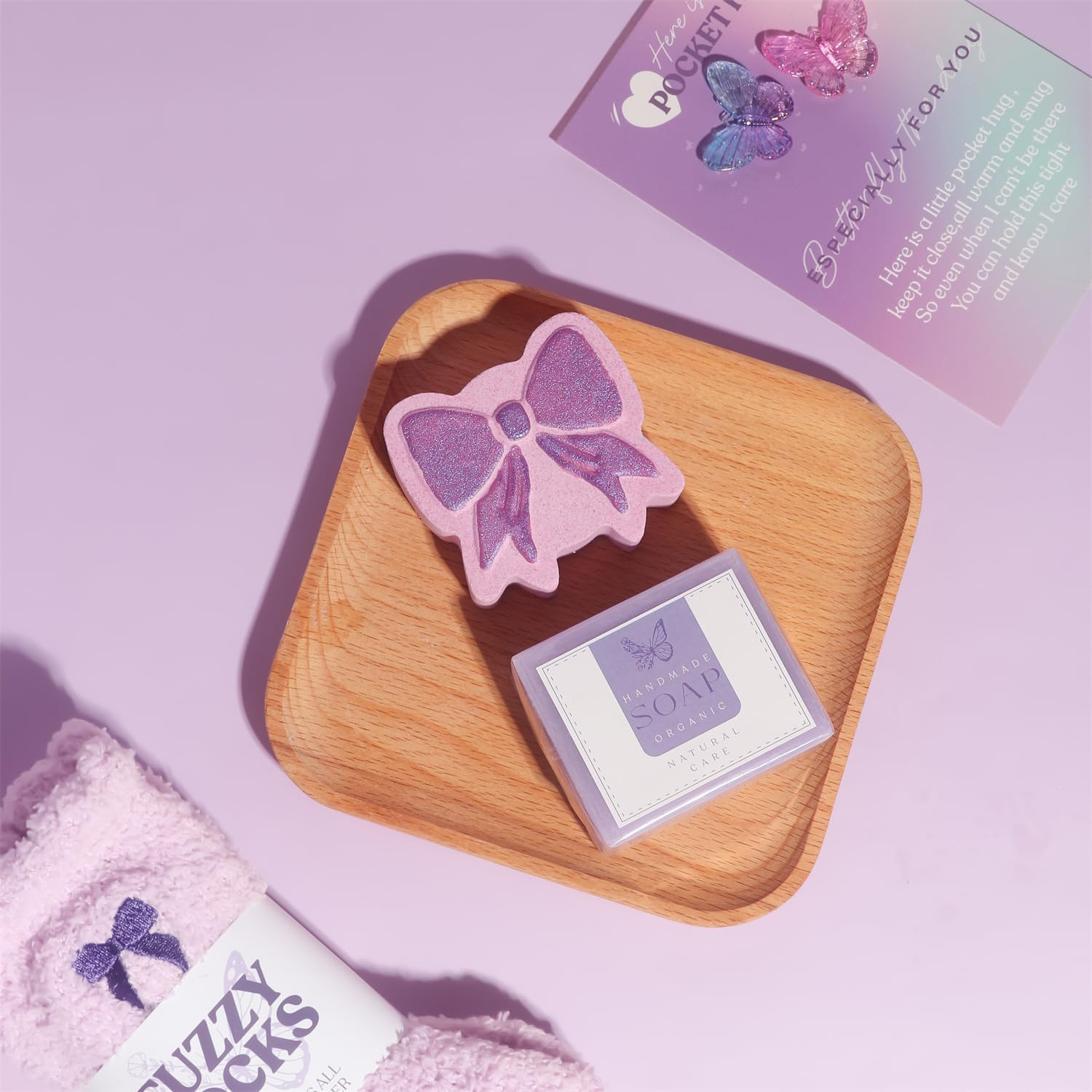 Birthday Gifts for Women - Purple Spa Gift Box Set with 40Oz Tumbler, Lavender Candle, Bath Accessories - Ideal for Mum, Best Friend, Girlfriend, Wife(Purple) - Pink image number 2