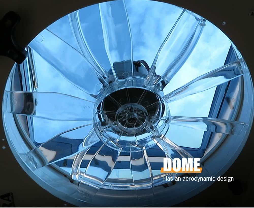 SAN HIMA RV Roof Vent with LED Lights- 2 Speed Intake & 3 Speed Exhaust with Black Lid Insert Net Ultra Quiet 12V Air Ventilation Fan for RV Caravan Camper, 280Mm X 280Mm image number 5