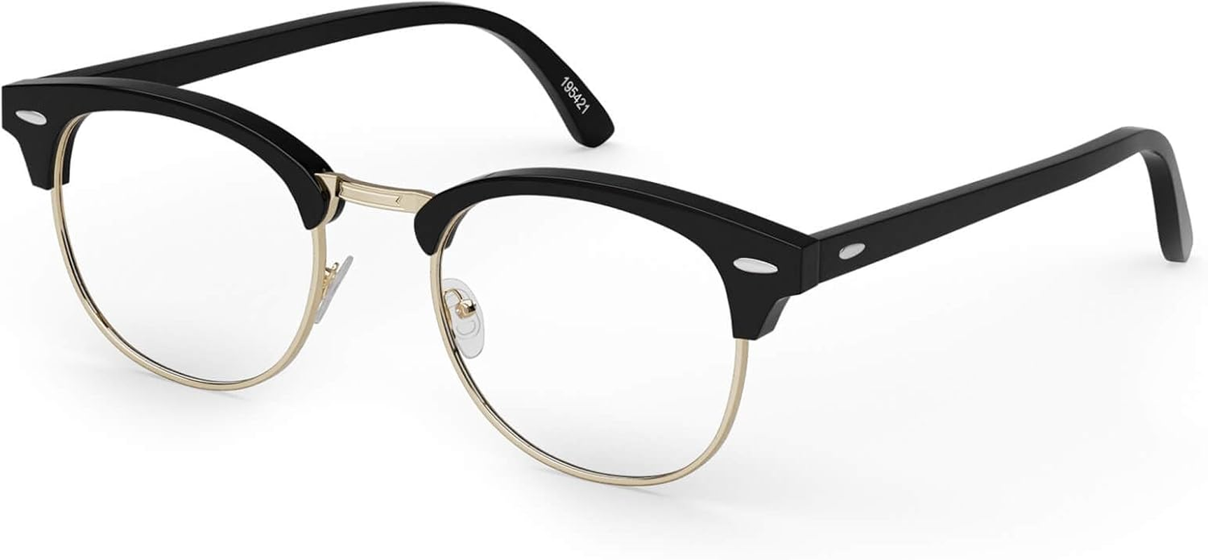 Zenni Optical Blue Light Blocking Glasses for Women Men - Ideal for Work, Gaming, TV - anti Eyestrain UV Protection (Black Gold), Black Tortoiseshell - Retro Browline Frame, Retro Browline Frame image number 4