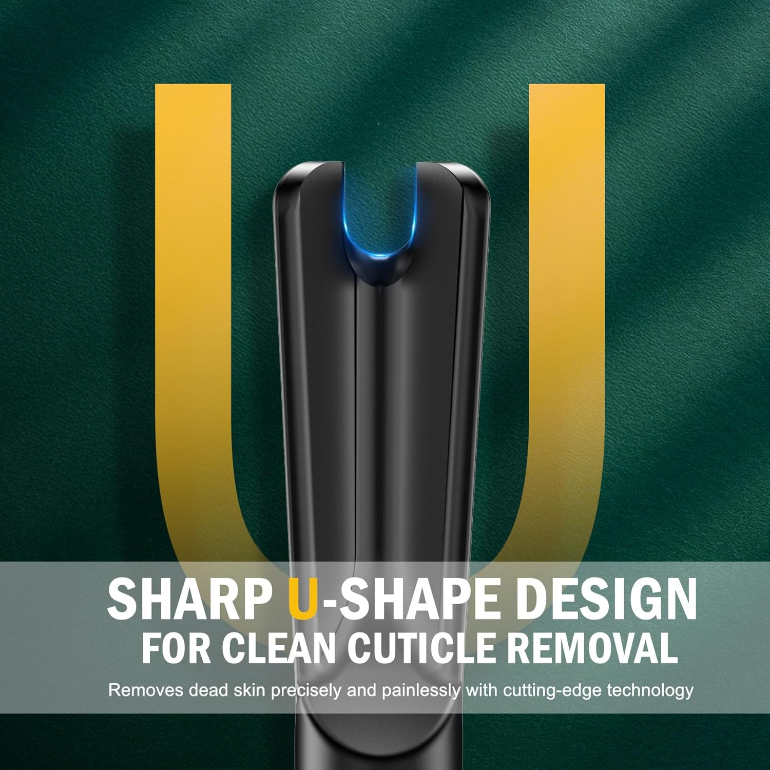 FVION 2-In-1 Cuticle Pusher with Fork, Cuticle Trimmer Dual End Cuticle Remover, Stainless Steel Nail Cuticle Care Tool for Manicure & Pedicure &ndash; Black image number 1