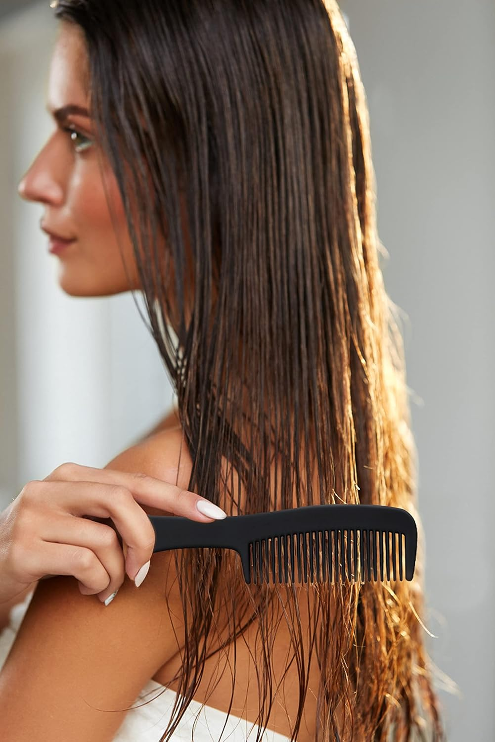 Hqslsund 200 Pcs Combs, Polypropylene (PP) Hair Combs in Bulk, Individually Wrapped for Women, Kids, Hotel, Airbnb, Shelter/Homeless/Nursing Home/Charity/Church(Black,200) image number 3