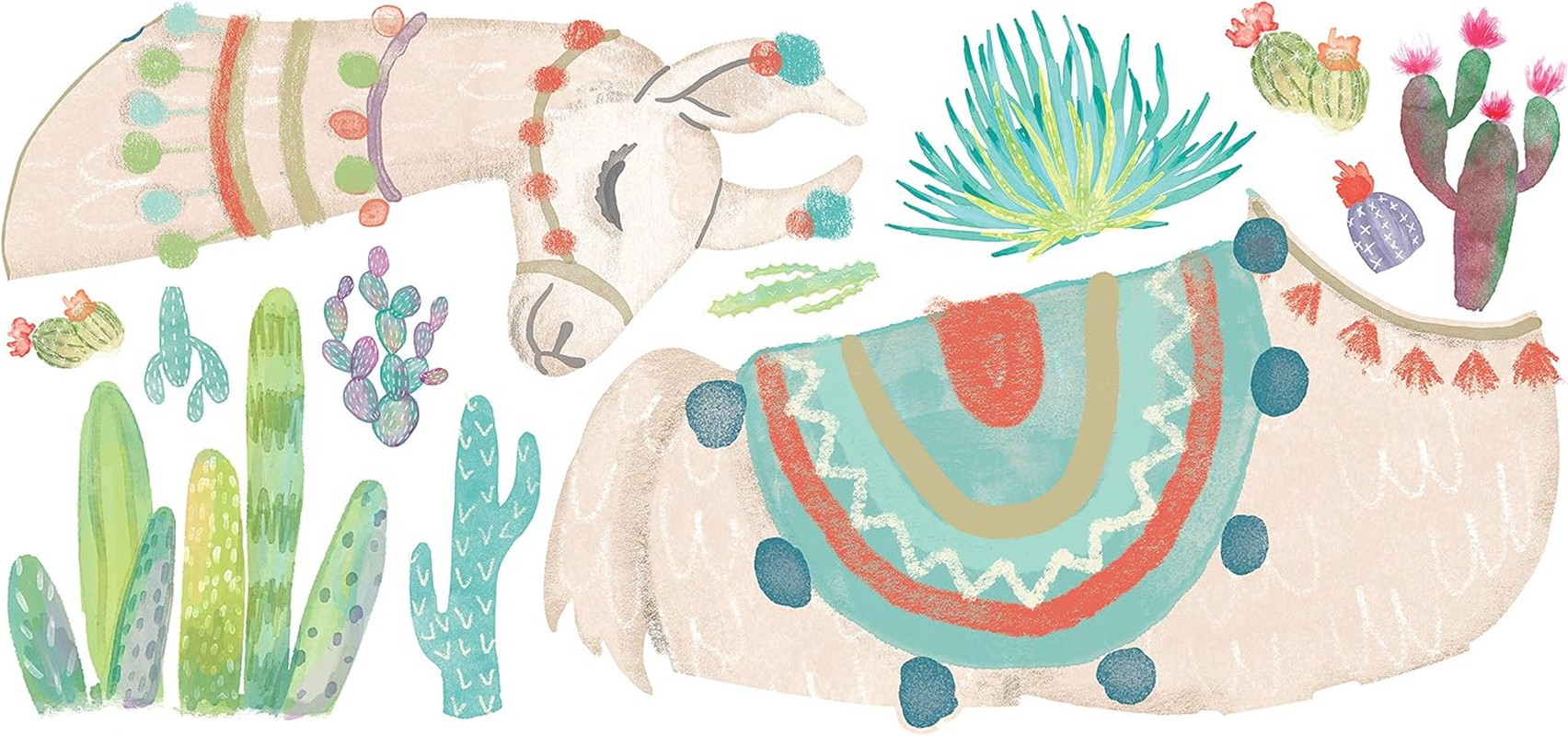 Roommates RMK3839GM Watercolor Llama Peel and Stick Giant Wall Decals image number 3