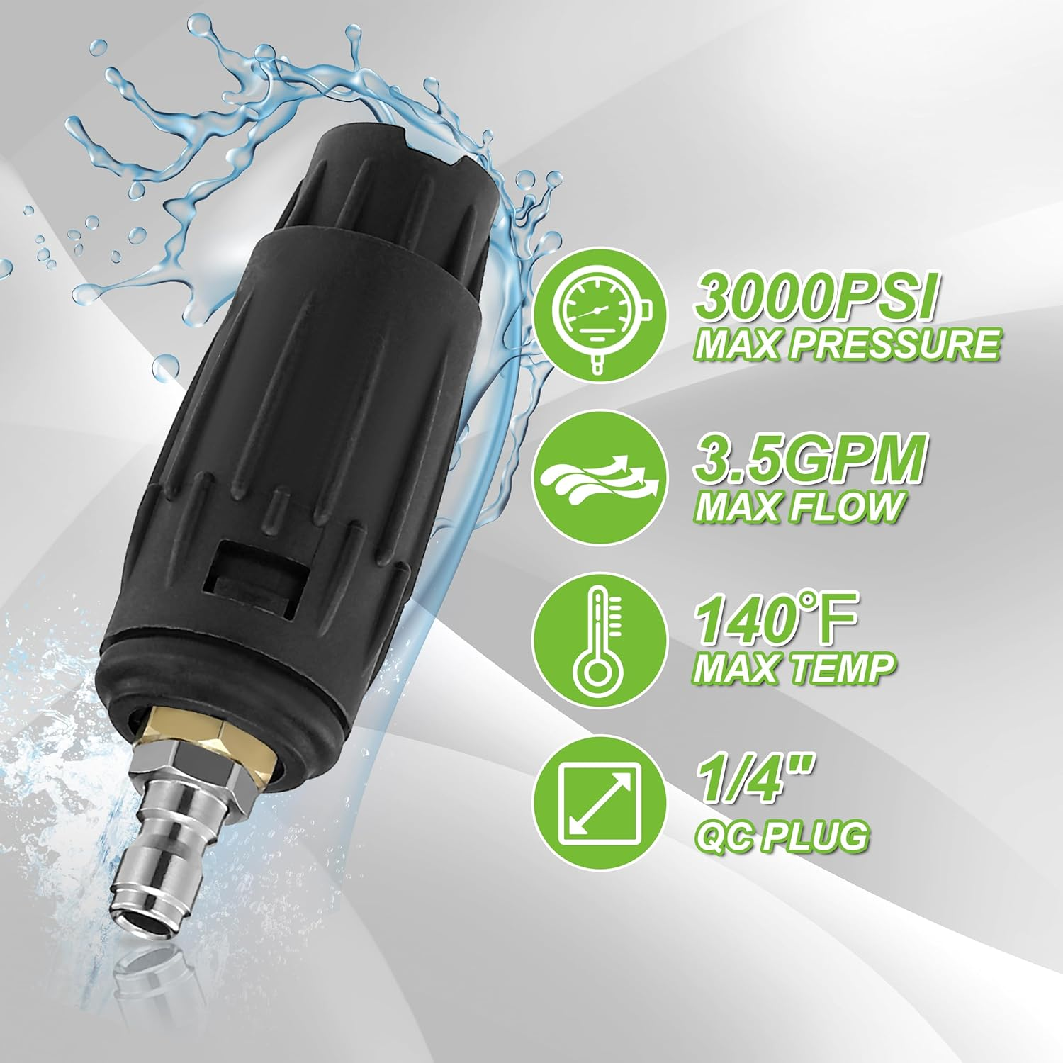 JOEJET Pressure Washer Tips, Adjustable Pressure Washer Nozzle with 5 Spray Nozzle Tips, 1/4 Inch Quick Connect, 3000 PSI image number 1