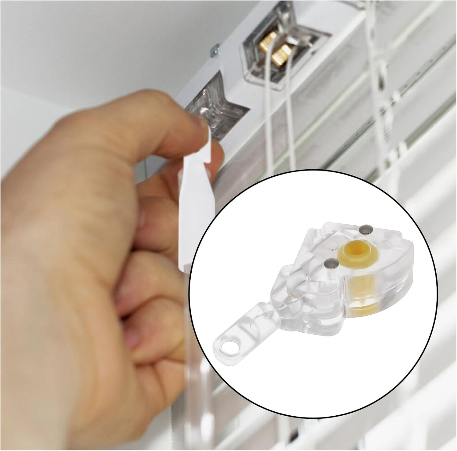 Briny River 2Pcs 25Mm Metal Venetian Blind Tilt Wand Tilter Mechanism Venetian Blind Wand Tilter for 25Mm Slat Venetian Blinds