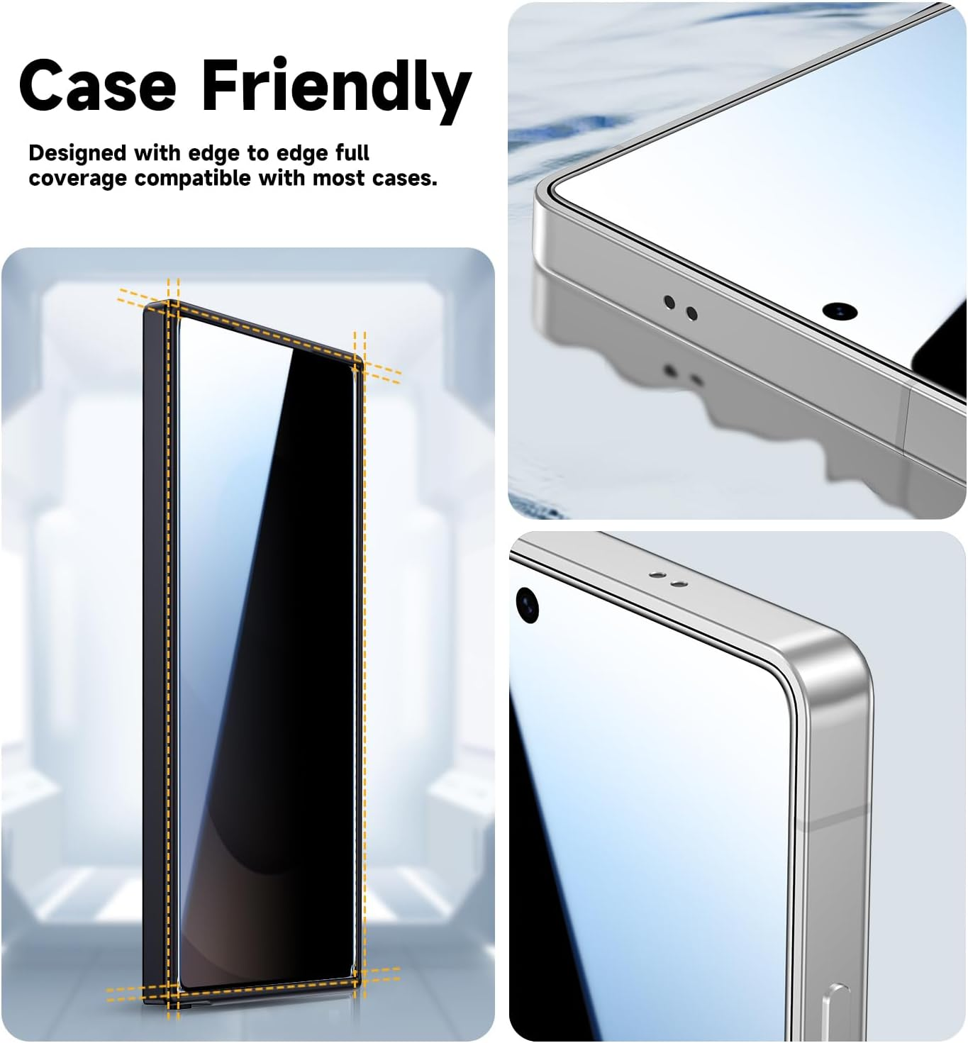 MAGIC JOHN 2 Pack for Samsung Galaxy S25 Ultra Privacy Screen Protector 6.9 Inch, Anti-Spy Tempered Glass Film, Auto Dust-Elimination Installation, Bubble Free image number 3