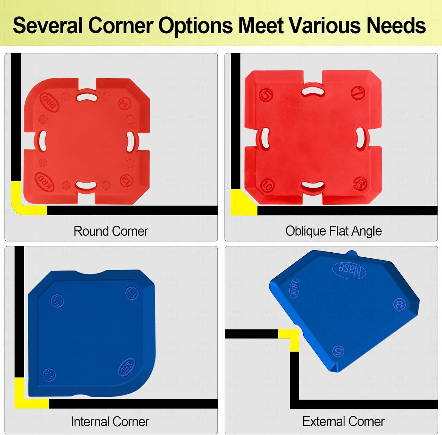 Ubrvhrt Caulk Application Tool Kit Sealant Finishing Tool Set Silicone Profiling Kit 9 Pcs, Caulk Spreader Silicone Smoother Caulking Edger Tool for Tile Siding Window Sink Joint - Caulk Removal Tool image number 2