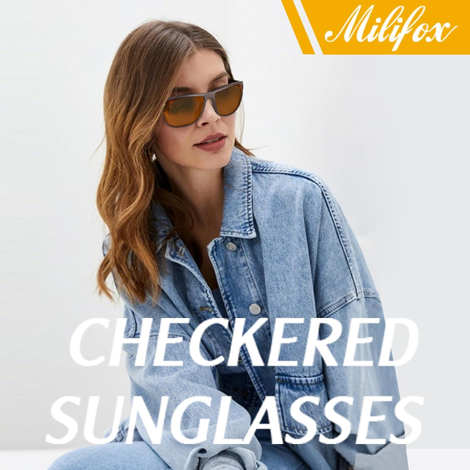 Polarized Sunglasses Plaid Frame UV400 for Men and Women Sun Glasses Outdoor Durability Comfortable with Uv Protection - Black Frame Red Line Gray Lens image number 3