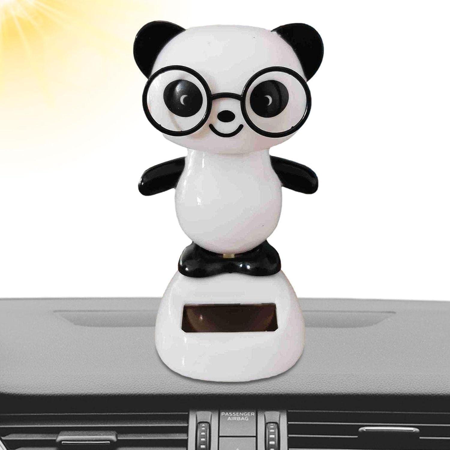 Black and White Solar Dancing Panda Bear Tiger - Shaking Doll Dancing Toys, Car Dashboard Doll Ornament, Dancing Animal Figurine Toy for Car Interior Home Desk Decorations Solar Power Kits image number 1