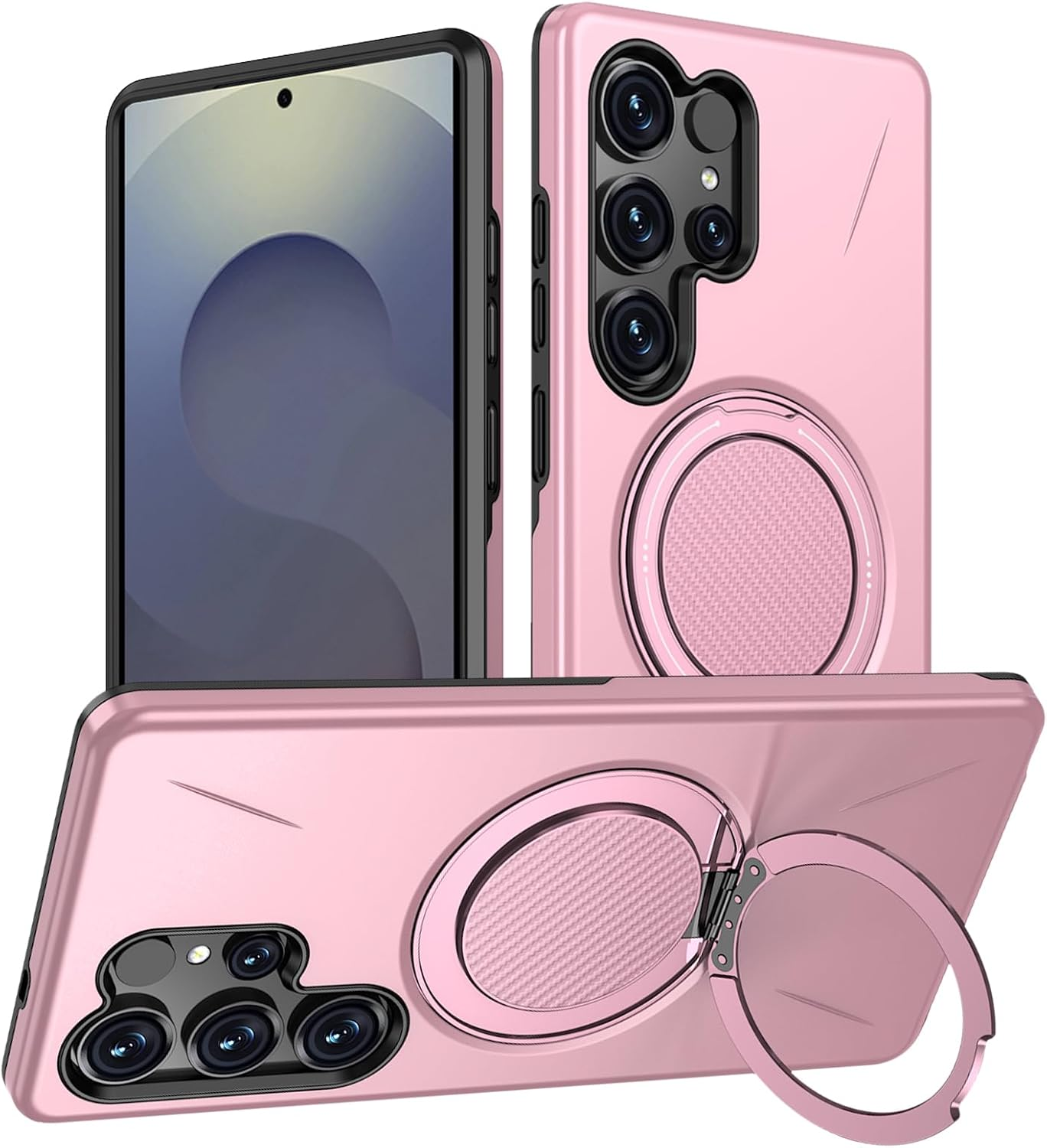 Vanki Case for Samsung Galaxy S25 Ultra Compatible with Mag-Safe Samsung S25 Ultra Mobile Phone Case Magnetic with 360 Degree Ring Stand S25U Protective Case Made of Flexible TPU and PC Double - Blue image number 2