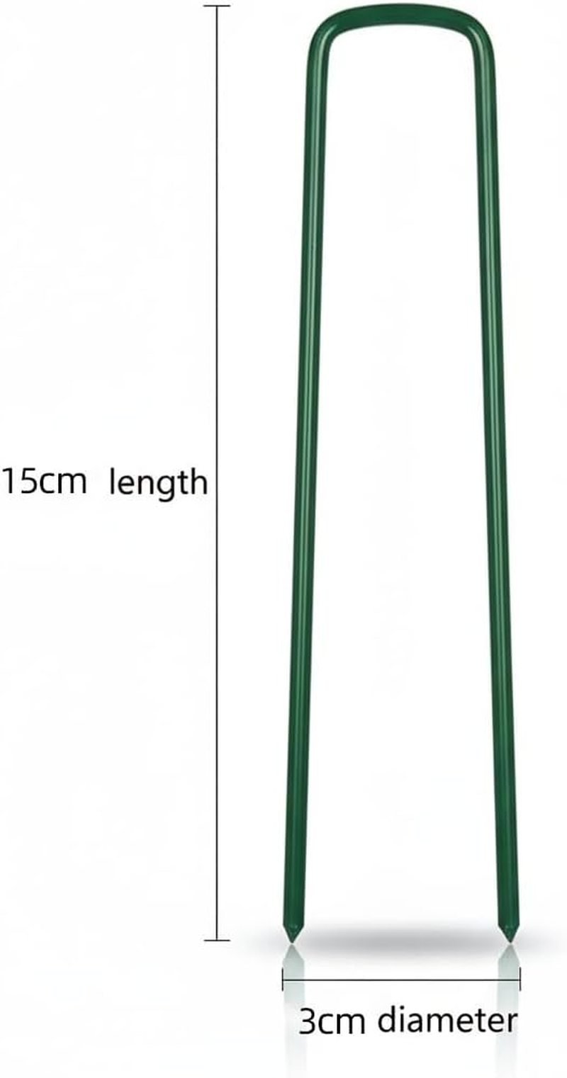 20PCS 6 Inch U-Shaped Steel Garden Stakes and Weed Mat Pins for Landscaping, Ground Staples for Artificial Grass, Lawn Fabric Netting Securing - Damaill image number 2
