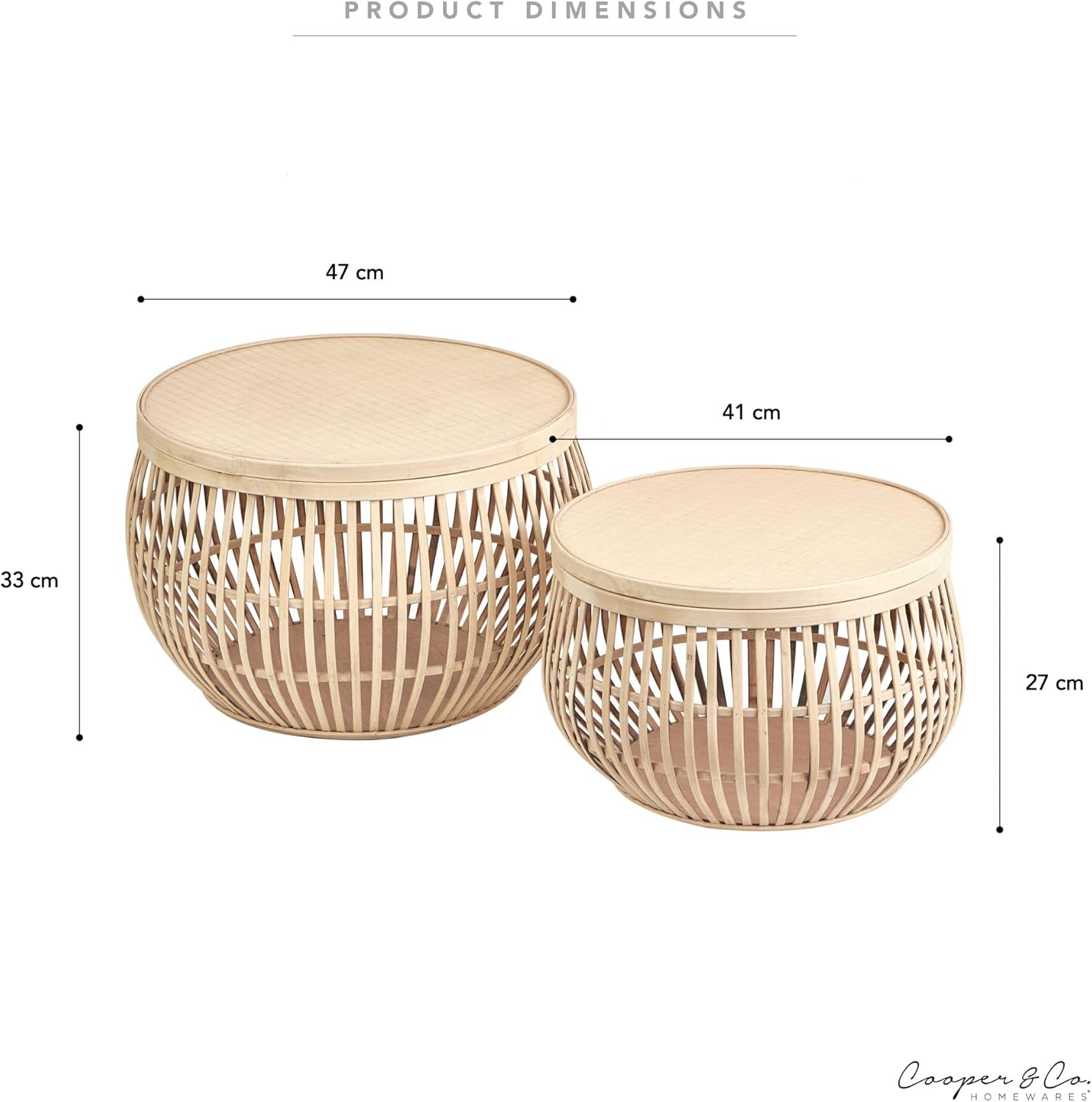 COOPER & CO. HOMEWARES Sara Set of 2 Bamboo Coffee Tables (FU0014-NA) image number 3