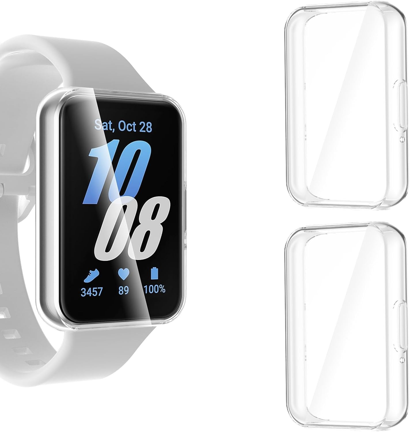 KIKISML 2 PCS Screen Protectors Compatible with Samsung Galaxy Fit 3, Full Protective Ultra Slim Soft TPU Case Cover Compatible with Samsung Galaxy Fit 3 (Clear, Clear)