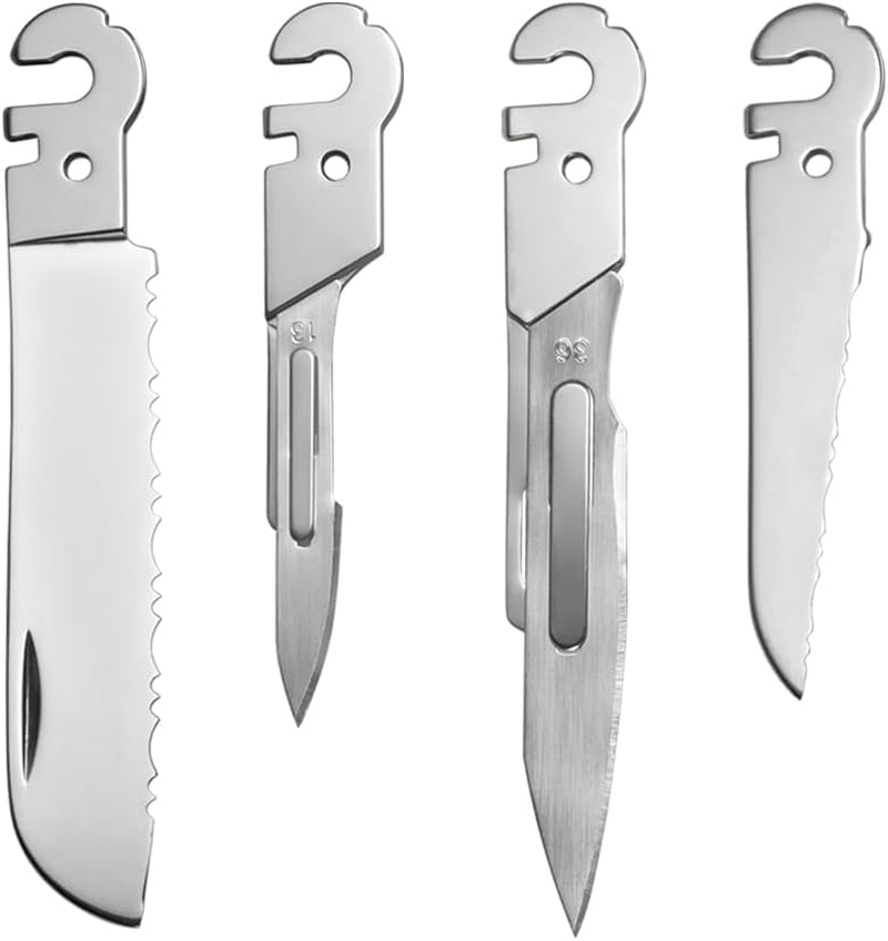 Roxon FT02 Build Your Own Multitool Accessory for Flex Multitool (4 Pcs a Set Included Small Serrated Blade, Small & Large Scalpel, Large Serrated Blade) Replaceable Tools for All Kinds of Knives image number 2