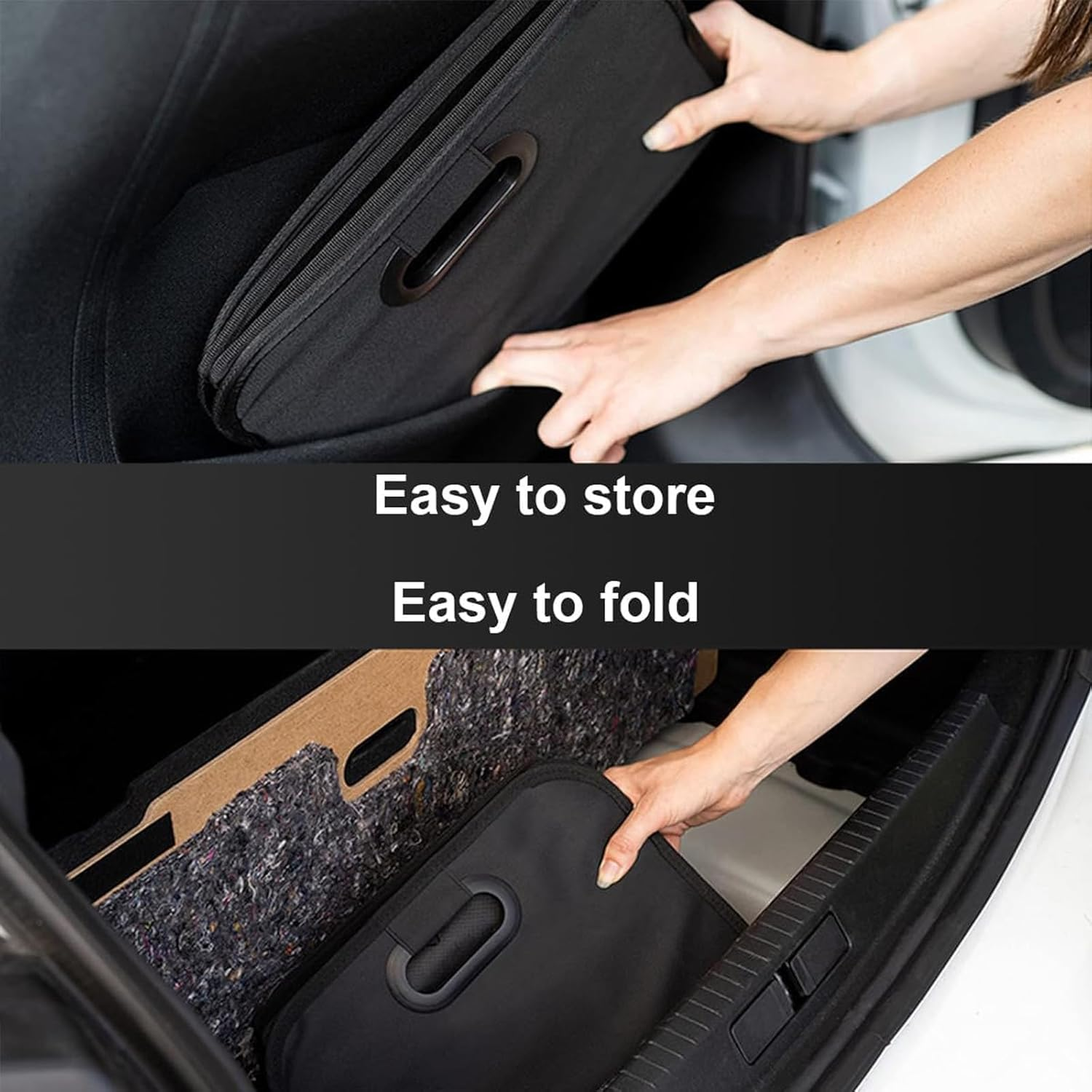 Car Boot Organiser, Car Storage Organiser, Super Capacity Portable Car Boot Tidy Foldable Waterproof Auto Storage Bag Cargo Trunk Groceries Organizer, Auto Accessories Universal (Black) image number 5