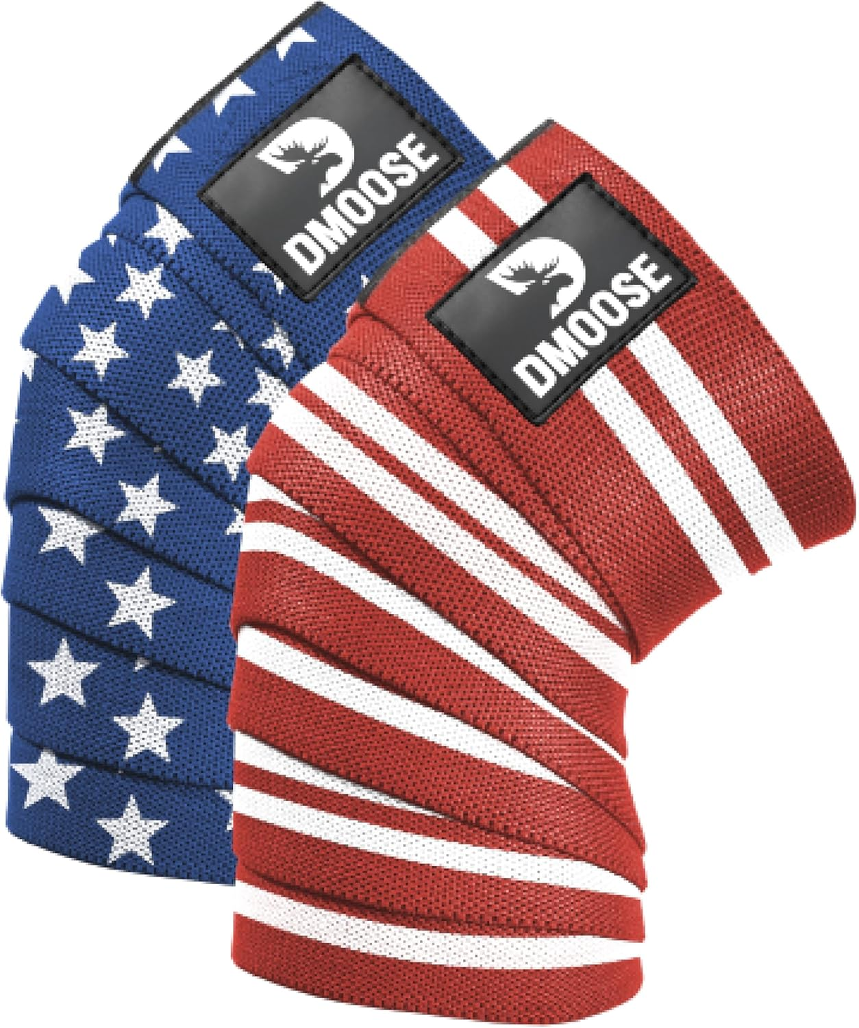 Dmoose Fitness Knee Wraps for Weightlifting, Powerlifting, Deadlifting, Bodybuilding, and Gym Workouts, 78 Inches Length (Pair), Reinforced Fastening Knee Wraps for Men and Women