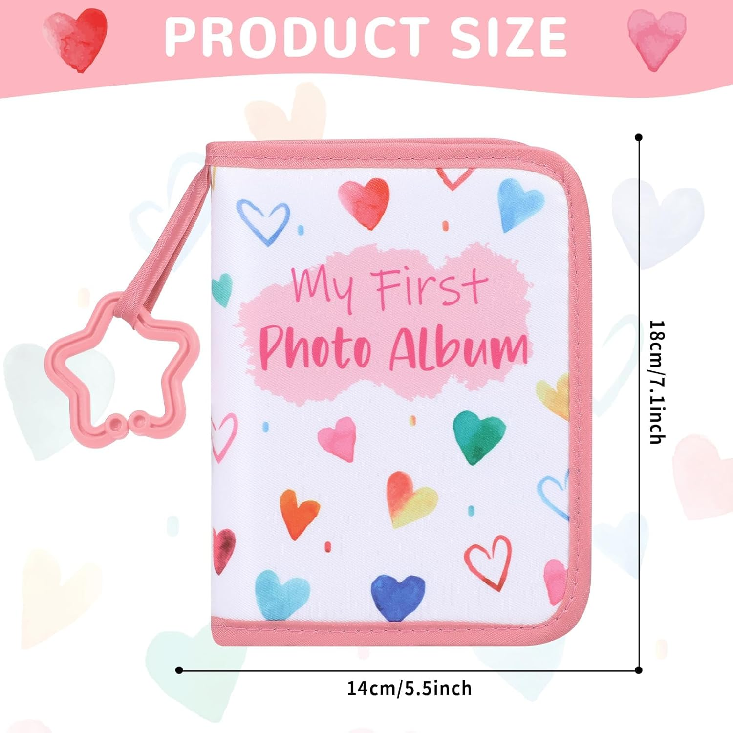 Baby'S My First Family Album Soft Photo Cloth Book Pink Heart My First Book of Photos Baby Memory Album Gift Holds 4X6 Pictures for Babies Newborn Toddler & Kids Baby Shower image number 6