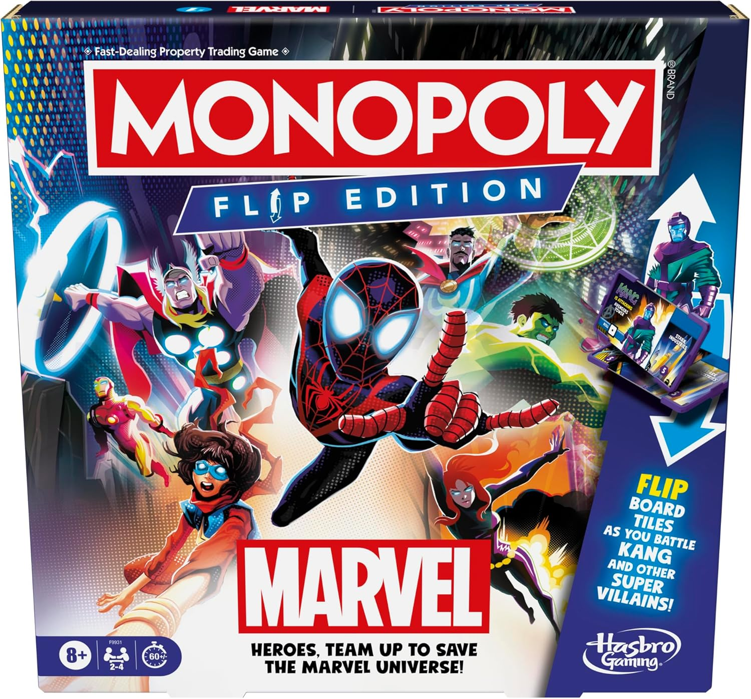 Monopoly Flip Edition: Marvel Board Game | Ages 8 and up | 2 to 4 Players | Family Board Games for Kids, Teens, and Adults image number 3