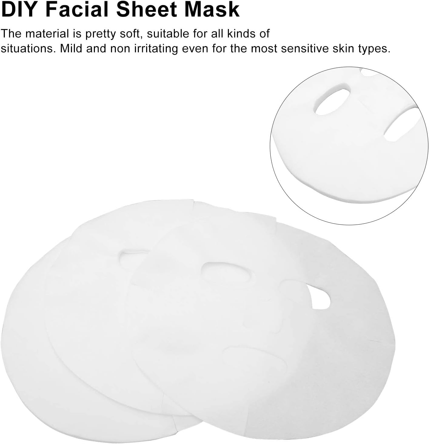 Pre Cut Facial Mask Sheet, DIY Facial Mask Paper Fiber Spa Moisturizing for Home image number 6