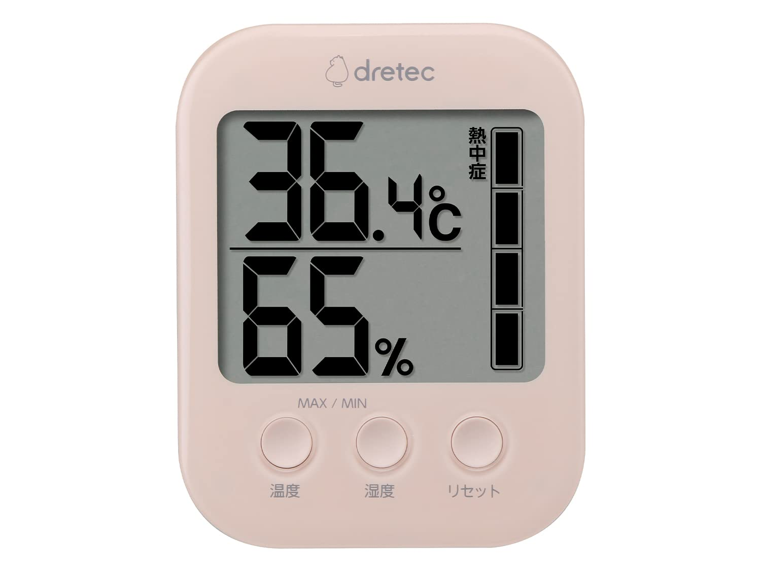 Dretec Digital Thermometer/Hygrometer, Comfort Display, Hygrometer, Large Screen, Tabletop, Mosfie, Heatstroke, Flu, Pink image number 2