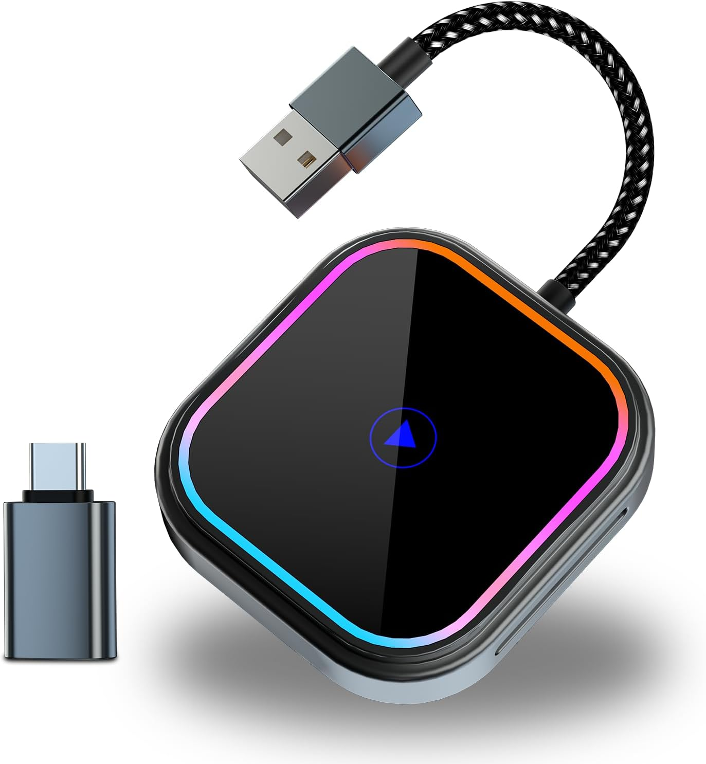 Tesansi Wireless Carplay Adapter for Iphone (2025 Full Upgraded) Audio Reactive Lighting Design for Apple and Android Carplay Dongle, Bluetooth Connection Plug and Play, Mini Size USB Type-A & Type-C image number 5