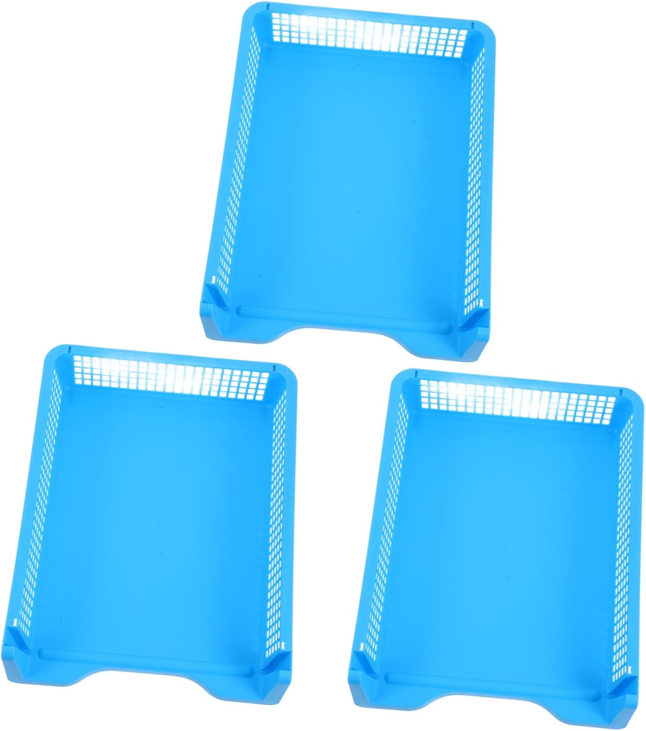 WEKAMOS 3Pcs Stackable Plastic Letter Tray Desk Organizer Paper Storage Organizer Multifunctional Design for Office image number 1