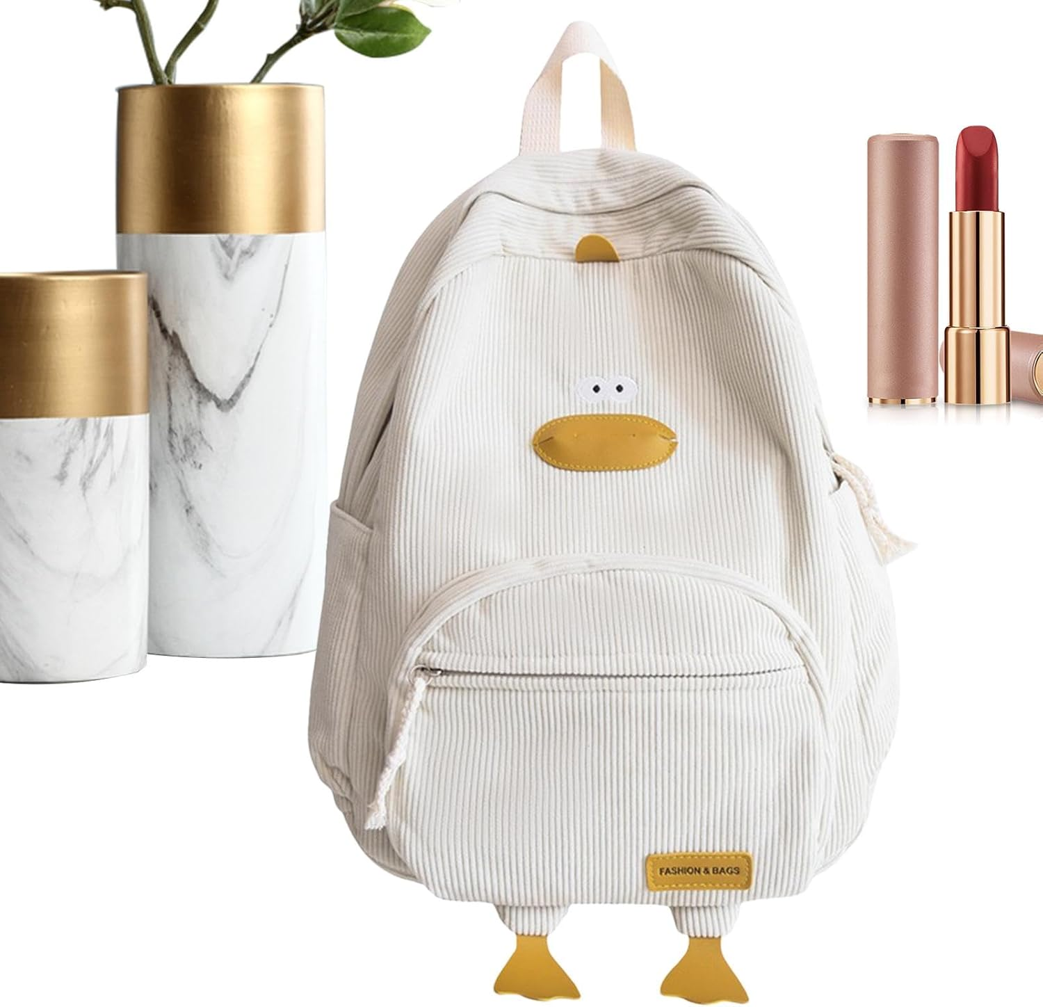 Animal Backpack - Funny Soft Duck Shape Bookbag | Backpack for Kids | Duck Bag with Adjustable Shoulder Straps | Kids School Bag with Large Capacity Multiple & Pockets for Cell Phone Laptop Books image number 5