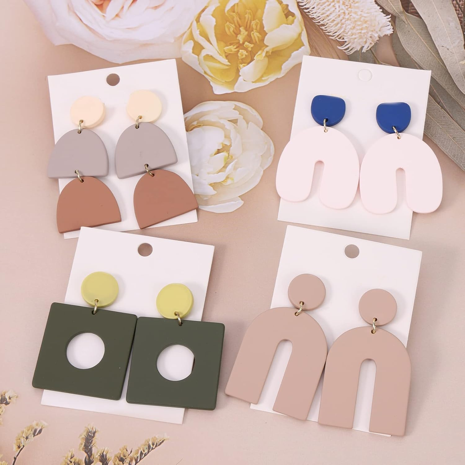 Caydo Polymer Clay Earring Making Kit with 3 Layer Storage Box, 30 Earring Cutters, 24 Colors, 8 Circle Cutters, Clay Tools and Earring Accessories for Clay Earrings Jewelry Making image number 2