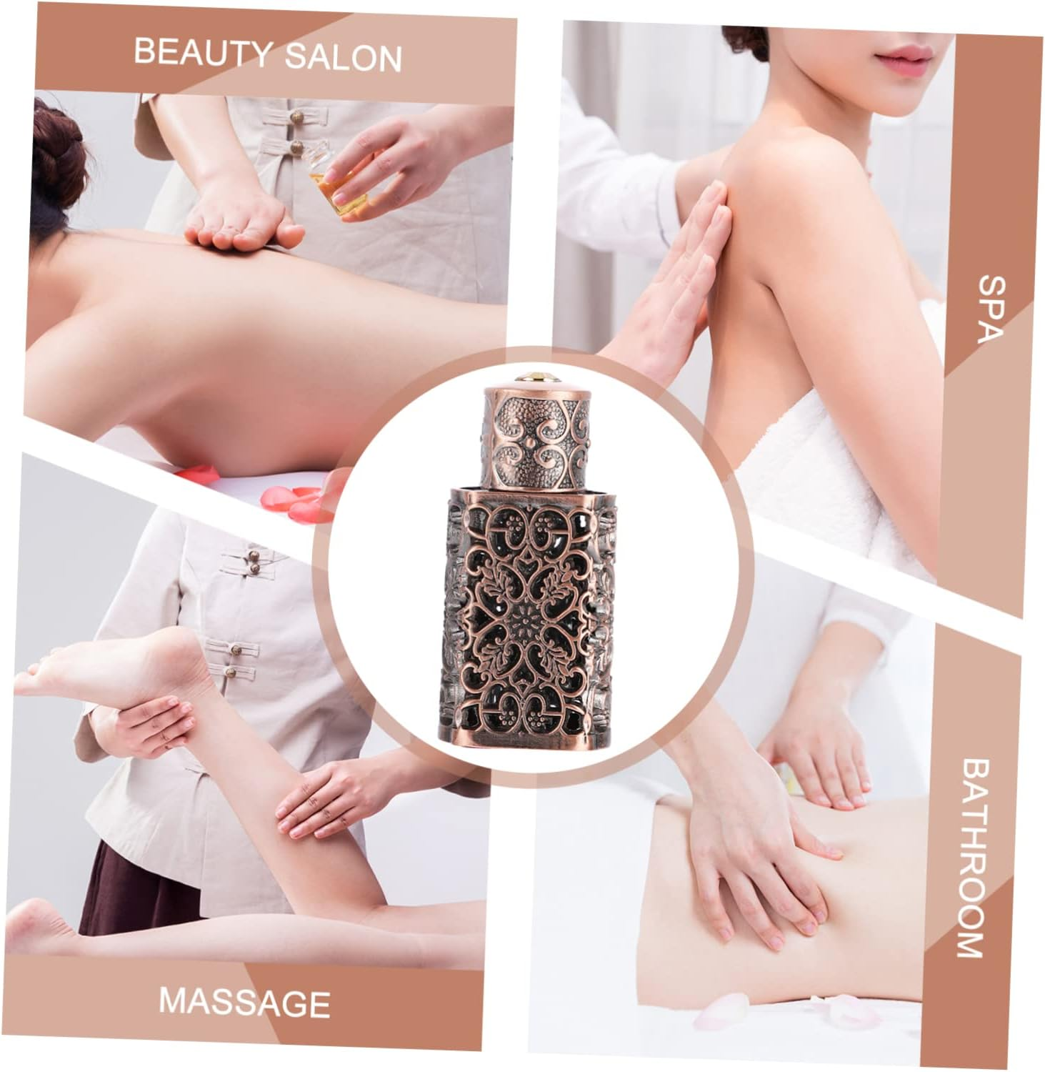 2Pcs Perfume Bottle Pump Essential Oil Storage Metal Glass Flask Travel image number 5