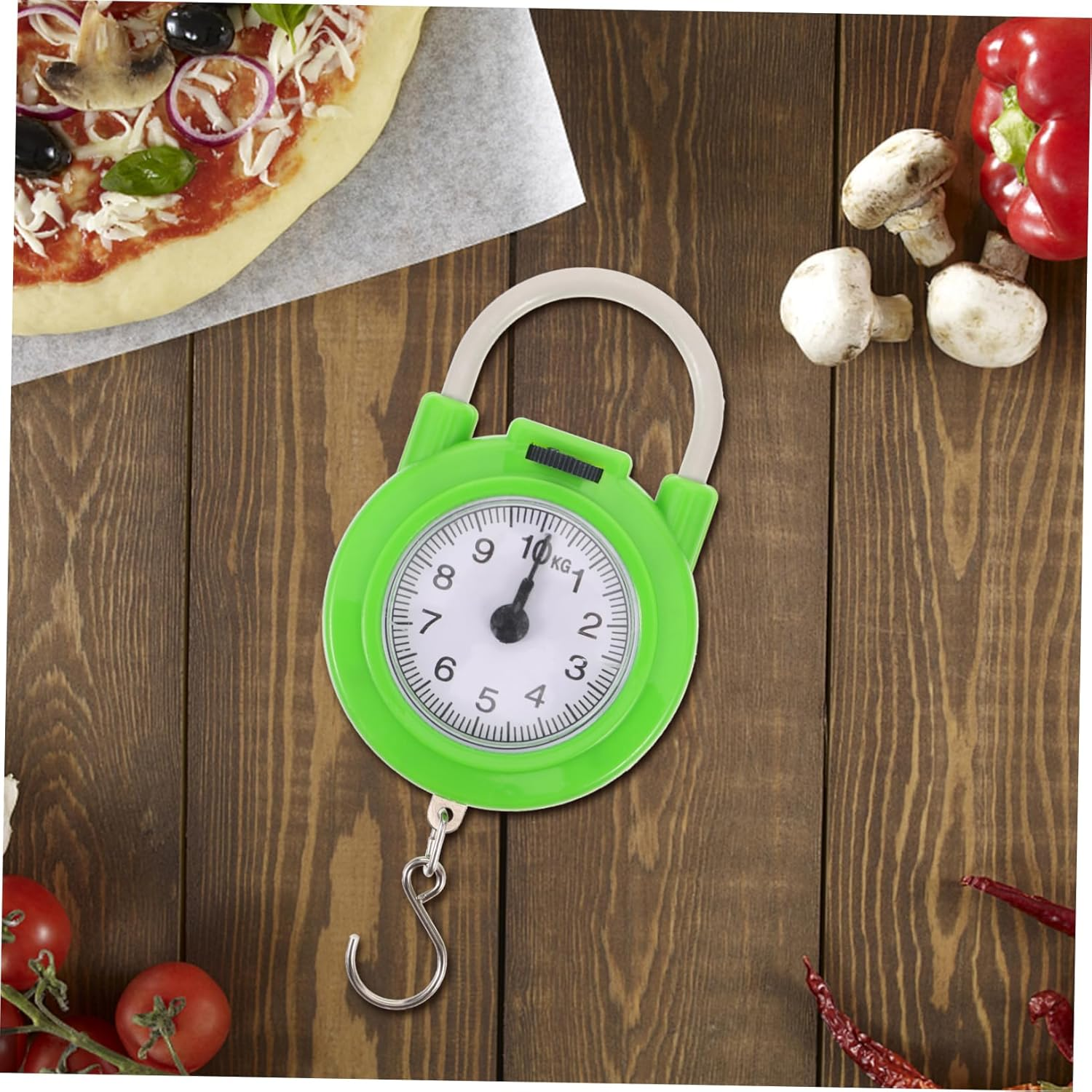 TOPPERFUN Portable Travel Spring Luggage Scale with Hook Small Manual Suitcase Weight Scale for Home and Travel Use in Fluorescent Green image number 5