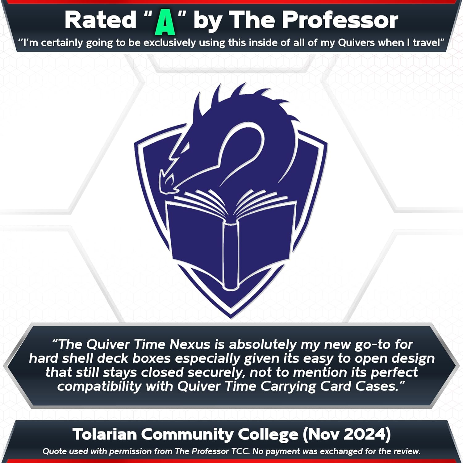 Quiver Time 360&deg; Modular Nexus Deckblock - Durable Stackable MTG Deck Box for Commander Fits 100+ Cards | Stylish 100 Card Deck Box MTG | Interchangeable TCG Decks Boxes (1 Pcs, Clear) image number 4