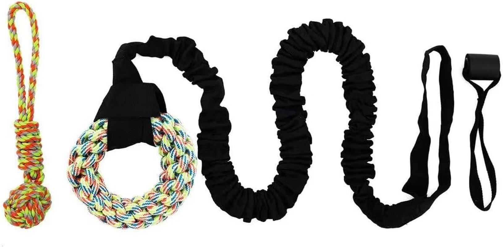 Dog Rope Toys,Dog Rope Toy for Dogs Aggressive Chewers Outdoor Dog Tug of War Toys for Pitbull Medium to Large Dogs Outdoor Bungee Hanging Exercise Ropes Muscle Builder Dogs Interactive Toys（Greener）