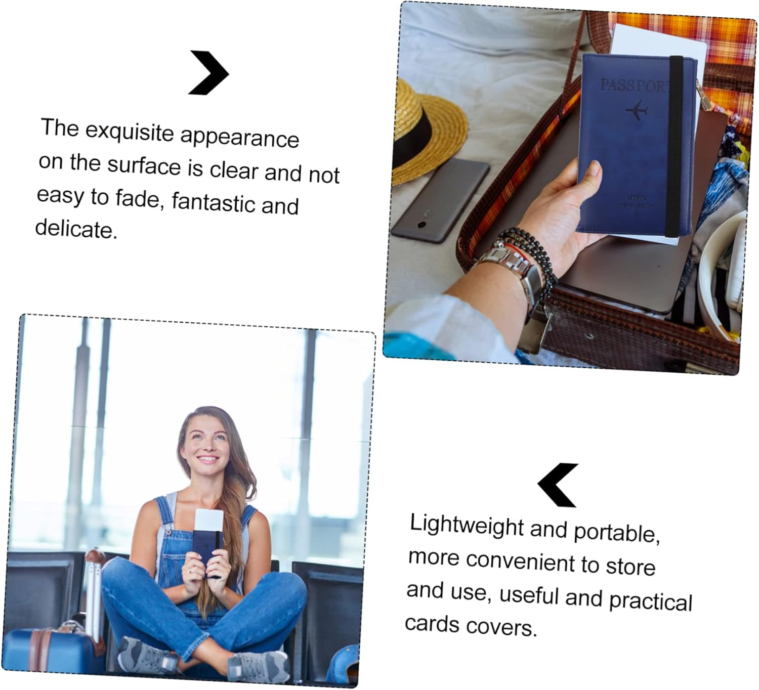 Yardenfun Travel Passport Protector Pu RFID Blocking Passport Cover Cards Organizer Slim Wallet for Men and Women with Protective Card Slots for Secure Travel image number 2