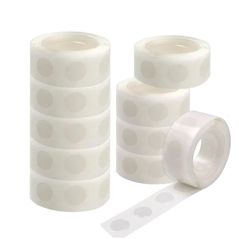 Balloon Glue Dots - 1000 Pcs Removable Adhesive Points, 10 Rolls Double Sided Stickers for Craft Wedding Decoration