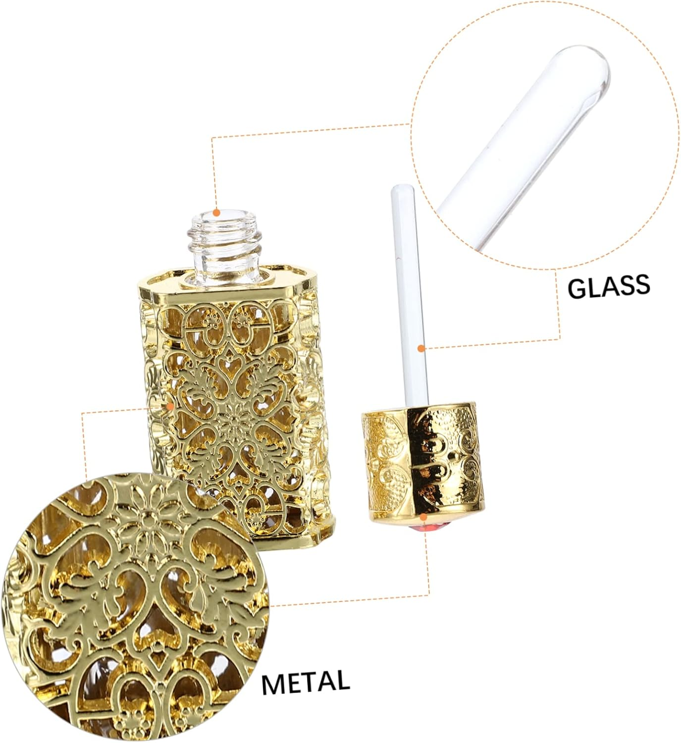 3Pcs Metal Spray Bottle Perfume Dispenser Essential Oil Storage Bottle for Travel