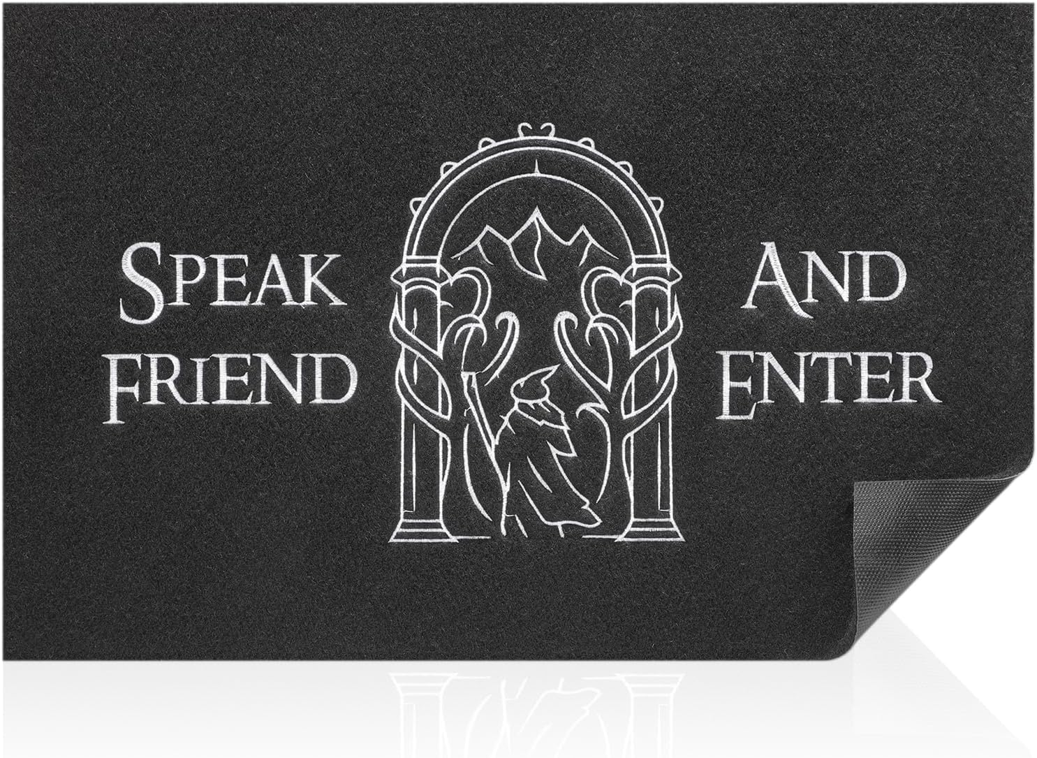 AAZZKANG Funny Door Mats Outdoor Welcome Mat with Non Slip Rubber Backing Easy to Clean Speak Friend and Enter Doormat for Indoor,Entryway,Front Door image number 3