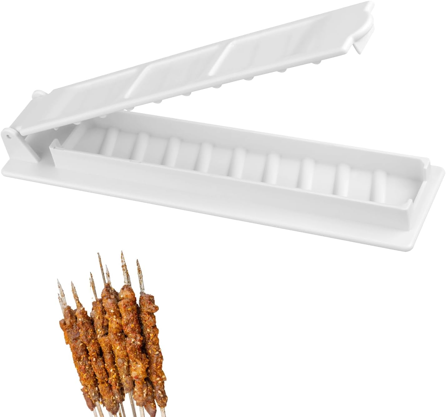 Kabob Maker Machine, Thick Plastic Kebab Press Manual Kabob Mould Easy to Use for Barbecue Newbie, Turkish Kebab (White) image number 5