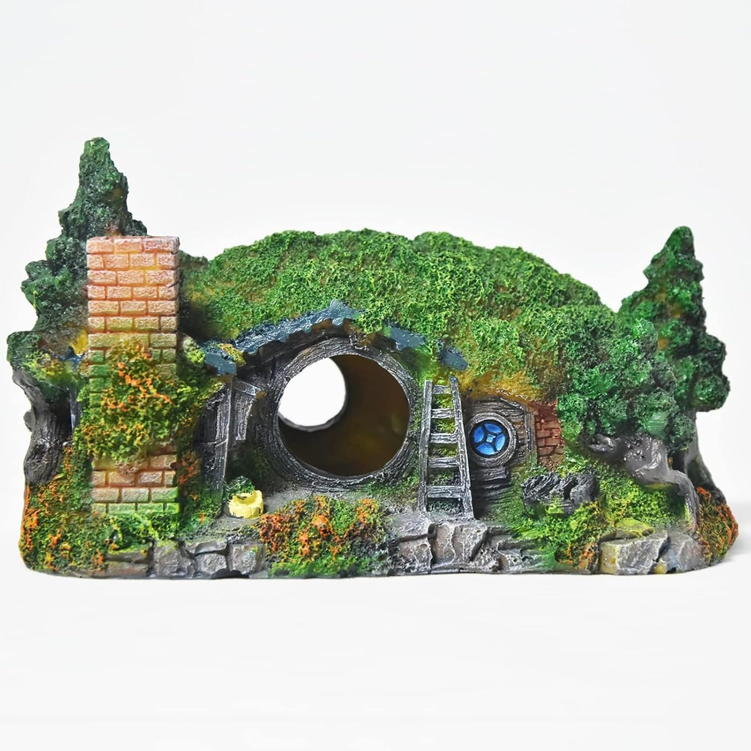 Cozioz Hobbit Castle Aquarium Decorations &ndash; Resin Fish Tank Ornaments for Betta Fish, Perfect for Scene Arrangement and Aquatic Decor