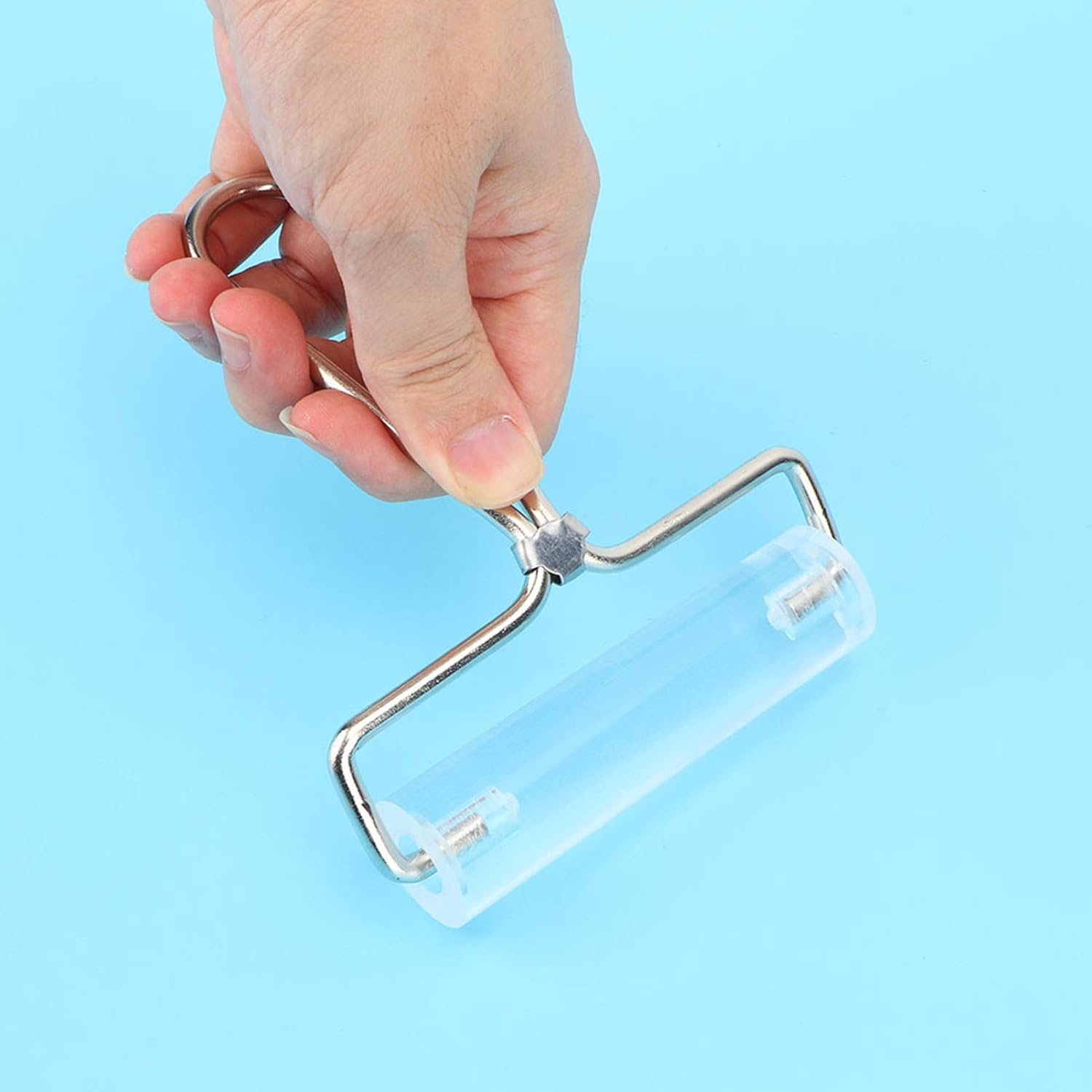 Acrylic Polymer Clay Rolling Pin Roller with Metal Handle, Polymer Clay Rolling Roller Art Clay Sculpture Hand Tool image number 1