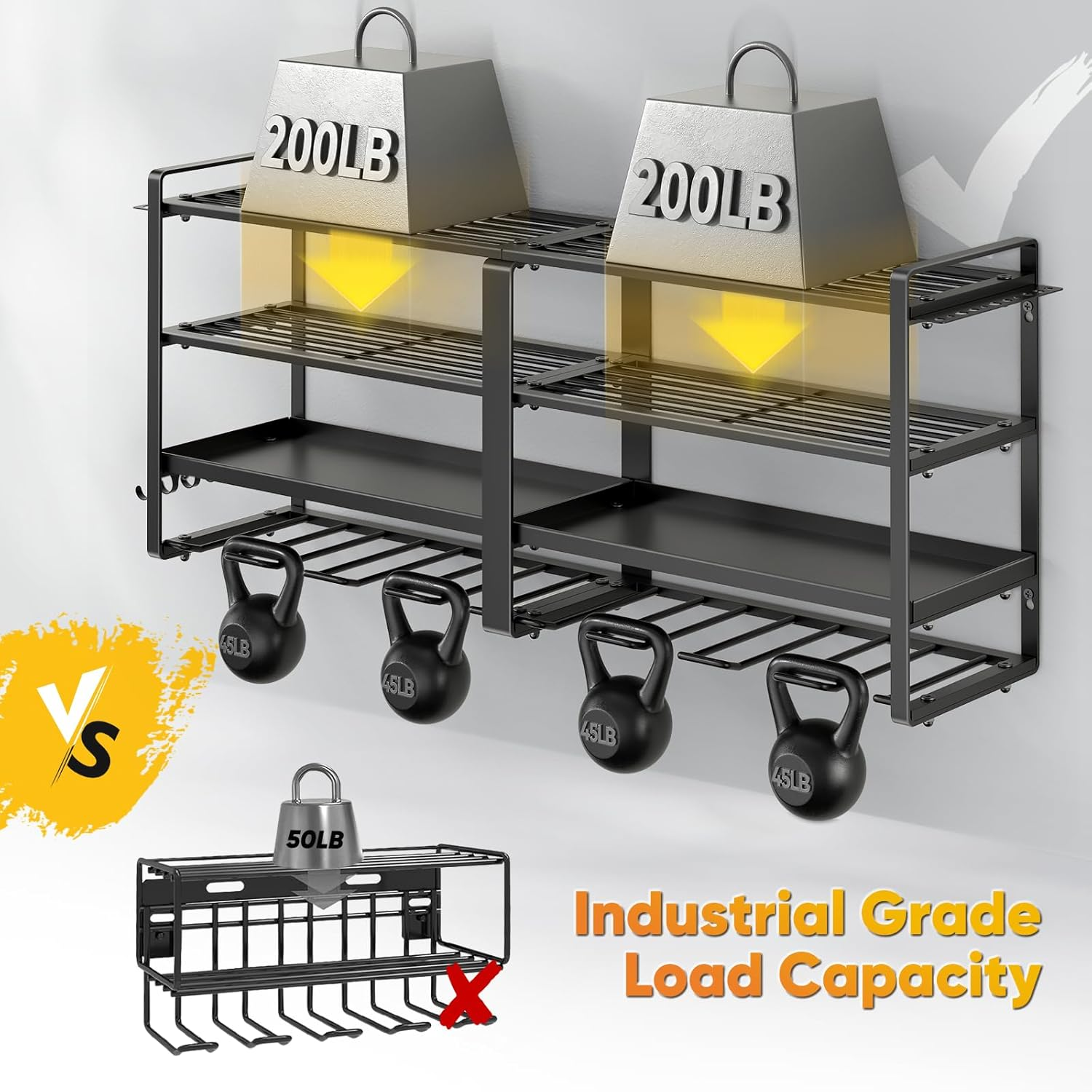 POKIPO Power Tool Organizer Wall Mount, Extended Large Heavy Duty 8 Drill Holder, 4 Layer Garage Tool Organizer and Storage, Utility Racks Suitable for Workshop, Garage Cordless Drill image number 2