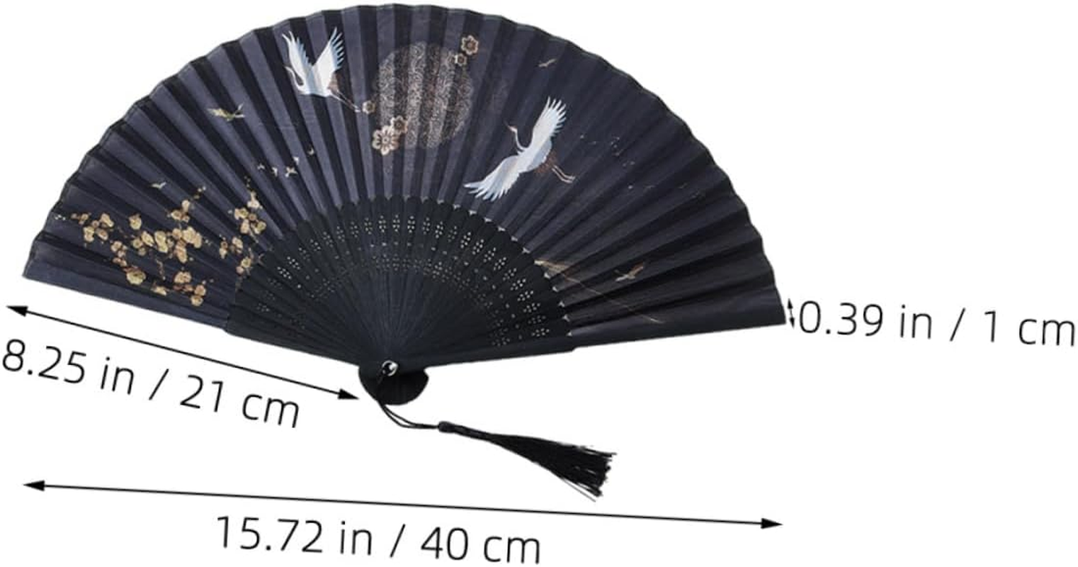 3Pcs Traditional Chinese Hand Fan Retro Folding Fan Elegant for Party Performance Summer Travel image number 7