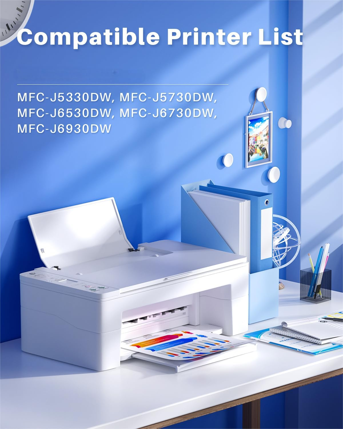 Ink4U LC3319XL Ink Cartridges 5 Pack Replacement for LC3319XL LC3319 LC-3319XL LC3317 LC-3317XL Ink for MFC J5330DW J5730DW J6530DW J6730DW J6930DW (2Black, 1Cyan, 1Yellow, 1Magenta) image number 4