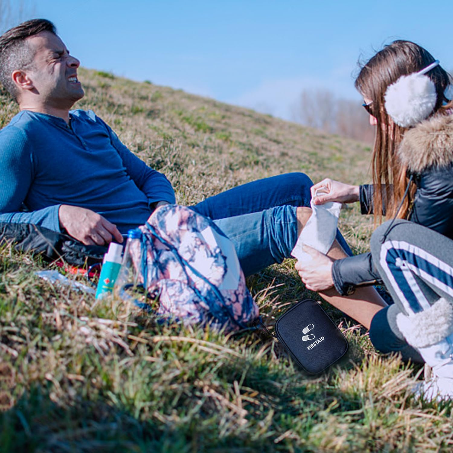 ROLMZJX 2 Pack First FID Kit Travel,Portable Mini First Aid Kit, Empty Travel Medicine Outdoor First Aid Kit for Outdoor Activities Sports Camping Hiking Emergency (Green+Blue) image number 3