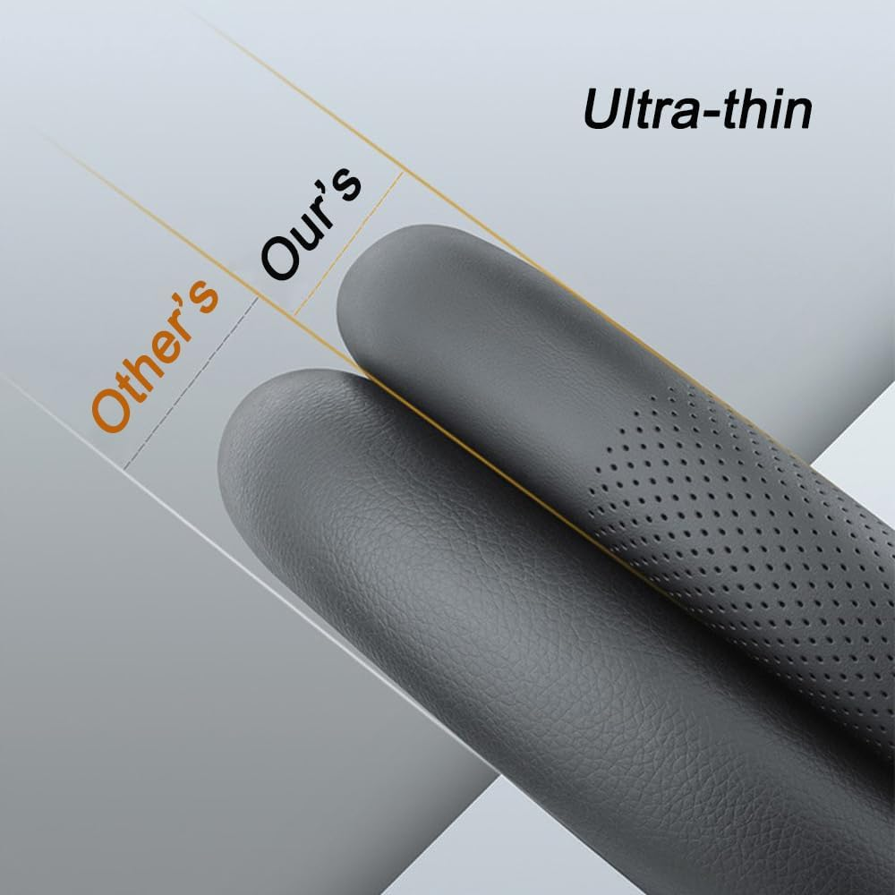 XHRING Car Steering Wheel Cover for Toyota Tacoma 2012-2024 Tundra 2000-2024 4Runner 10-2024 Sequoia 14-2024 2/4 Door SR5 Trail Limited Platinum TRD Pro off Road 4X4 Sport Accessories, Leather Black L image number 1