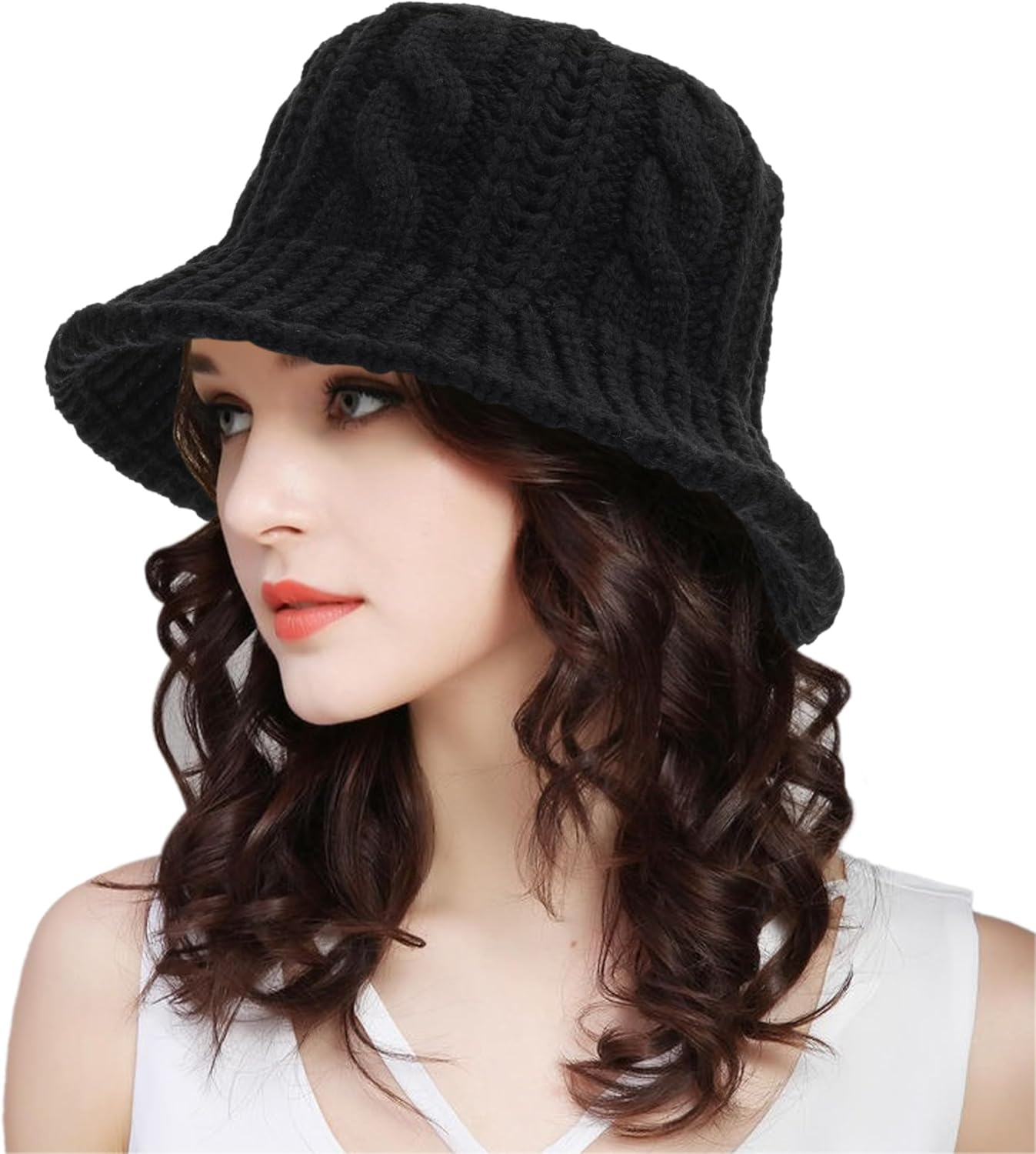Womens 1920S Vintage Upturn Brim Wool Blend Cloche Church Hat Winter Felt Bucket Bowler Hat Crushable Foldable