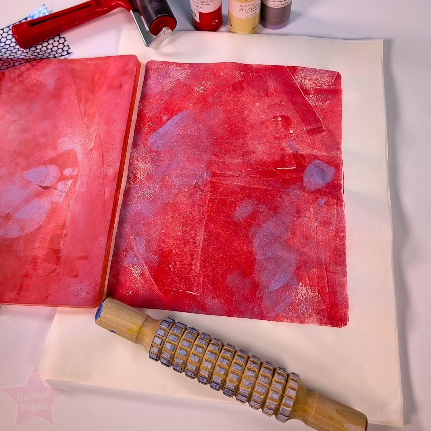 Carnival Papers Wet Strength Tissue Paper Small Sheets Oversize A4 Great for Gelli Printing, Mixed Media Crafts, Clay Tracing Super Strong White Tissue Paper image number 3